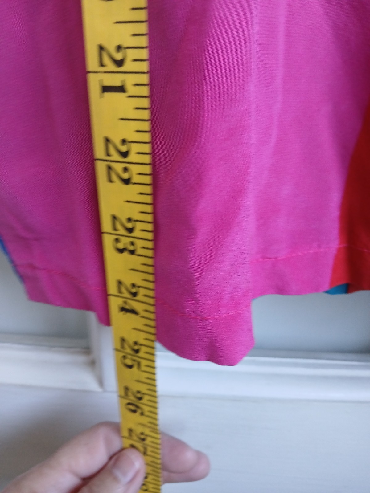 vtg 80&rsquo;s silk color block blouse mister c oversized medium teal raspberry blue