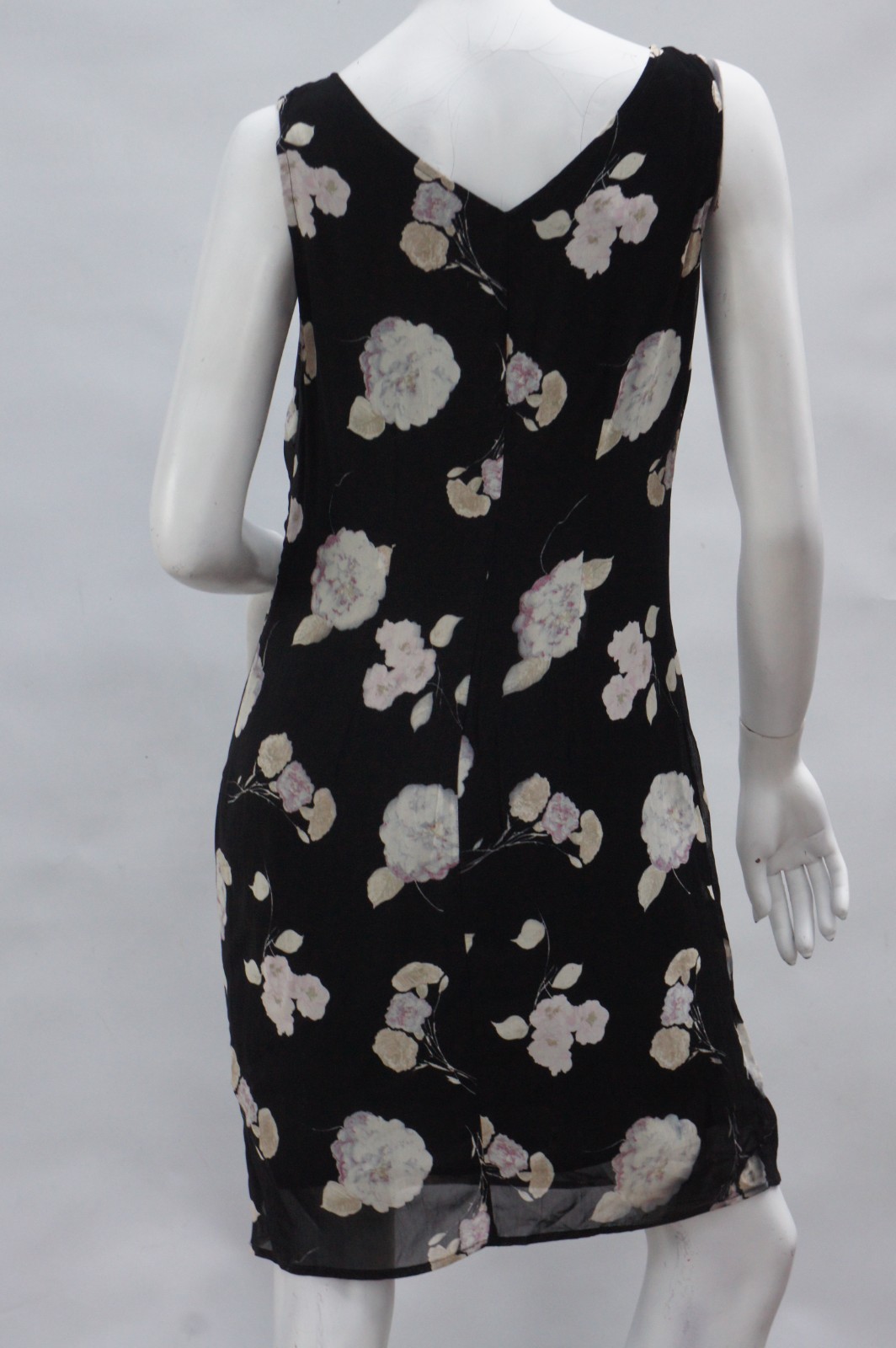 Vintage 90s Floral Print Black Dress by Petite Sophisticate Made In Italy