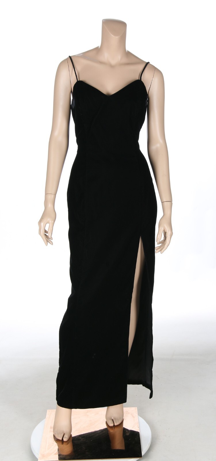 L.A. GLo Vintage 80s 90s Black Velvet Wiggle Sexy Party Prom Dress sz 13/14