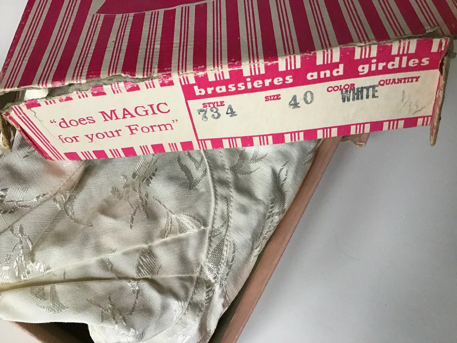 Vintage Magic Charm Garter Girdle Bra Corset NOS 40 In Box NWT