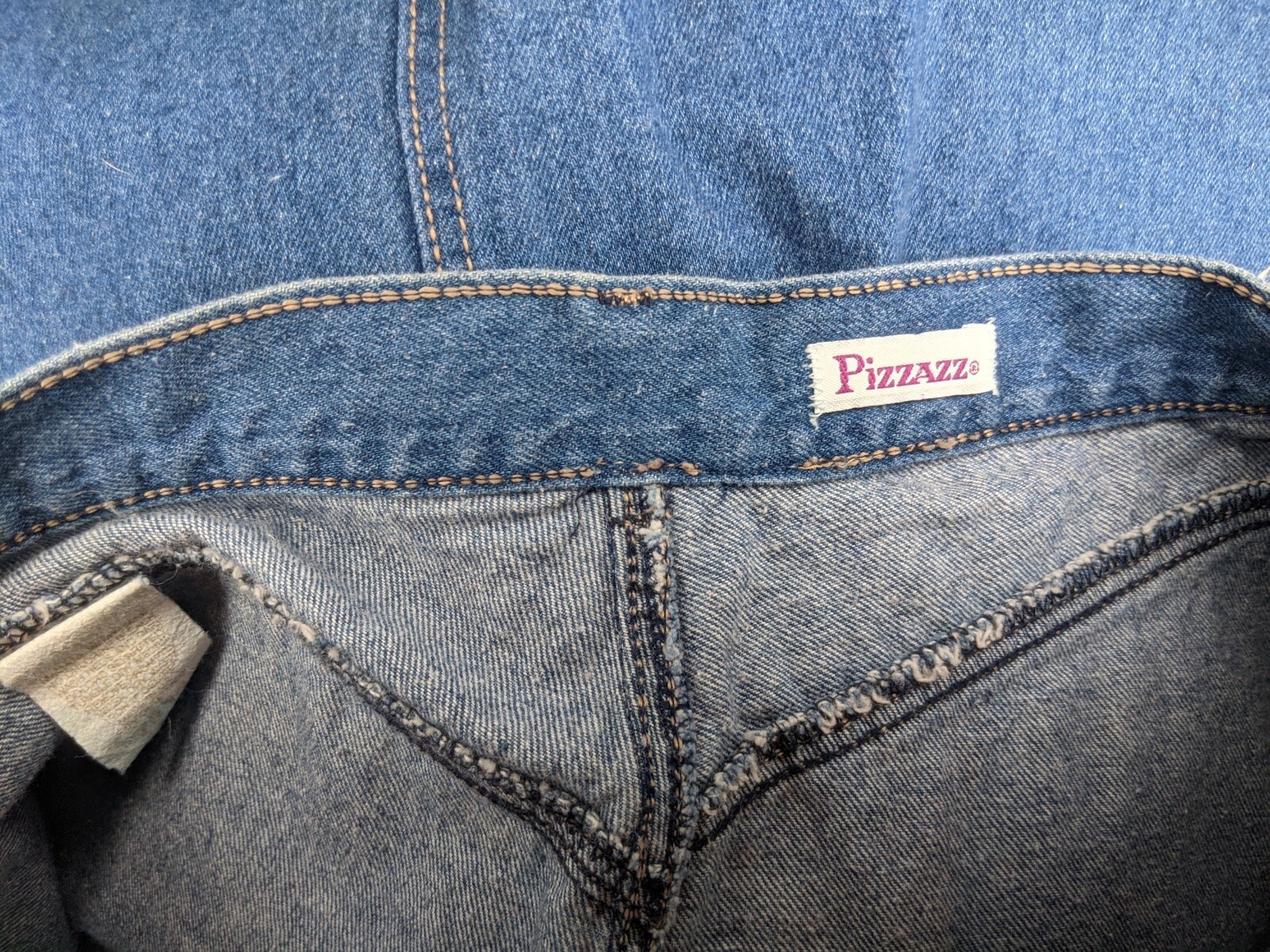 Vintage 80s Yoked Waist Med Blue Denim Skirt W32 M/L