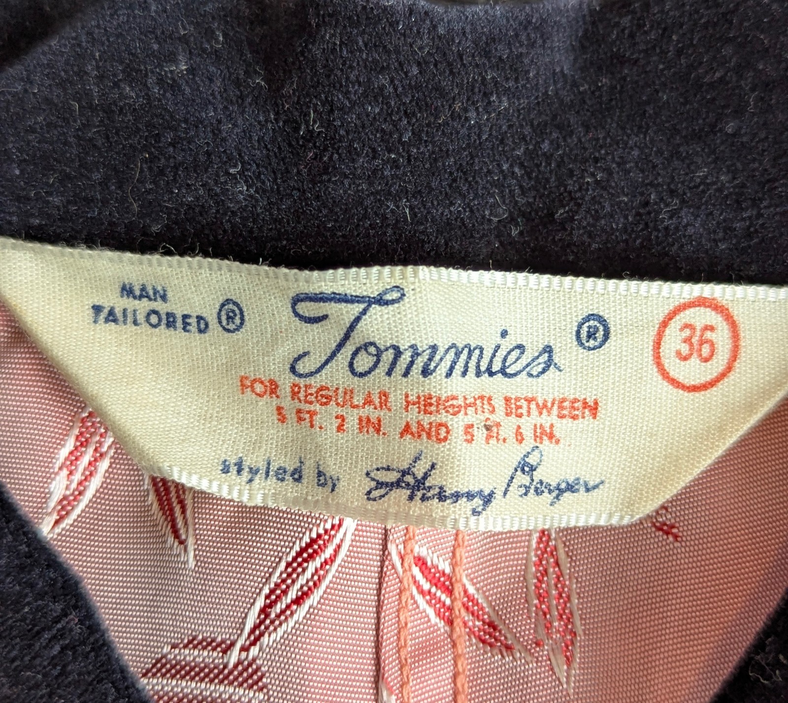 Vtg 1940s Smoking Jacket Robe Coat « Man Tailored » Tommiesby Harry Berger Sz XL