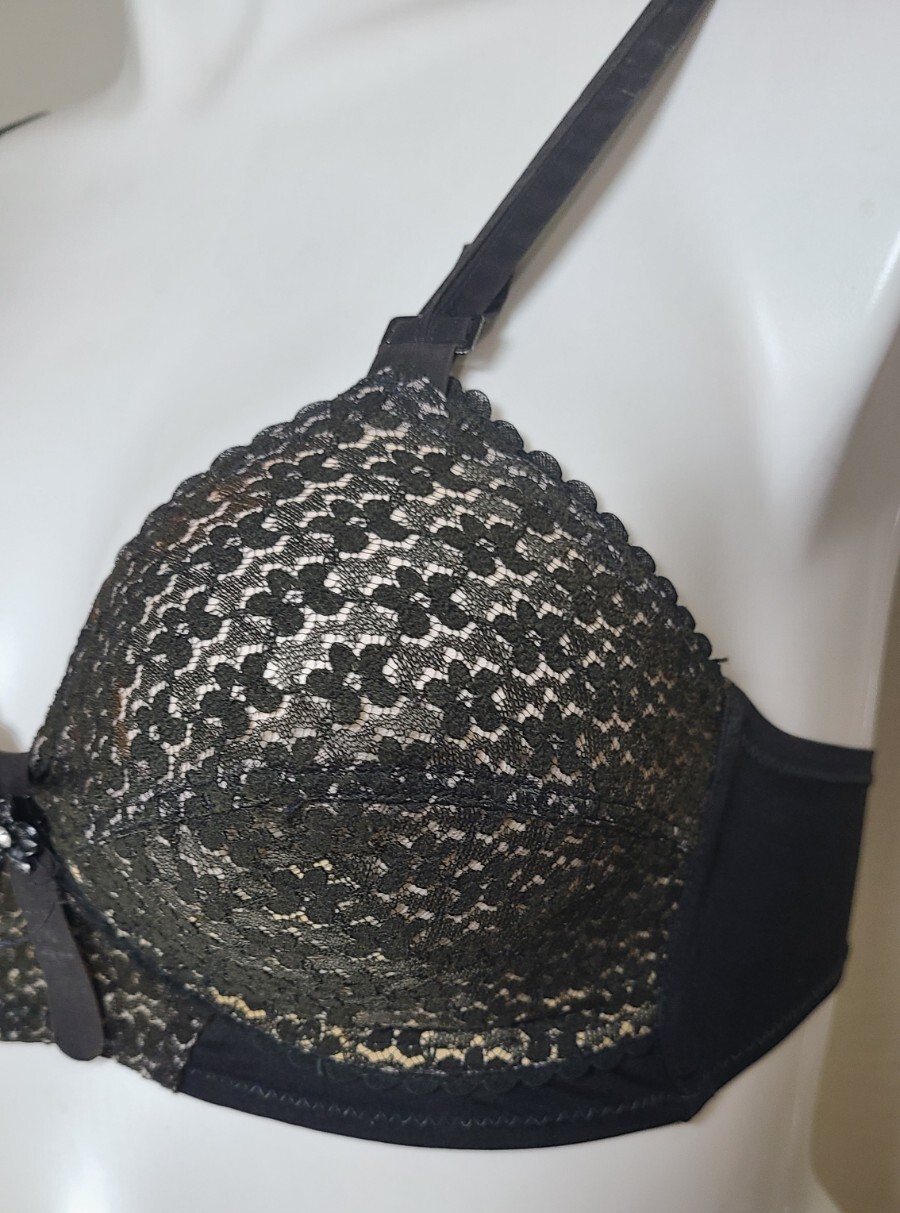 Vtg Exquisite Form « Just A Just » Bra 32C Magic Tab FLOWER CHARM Illusion Lace