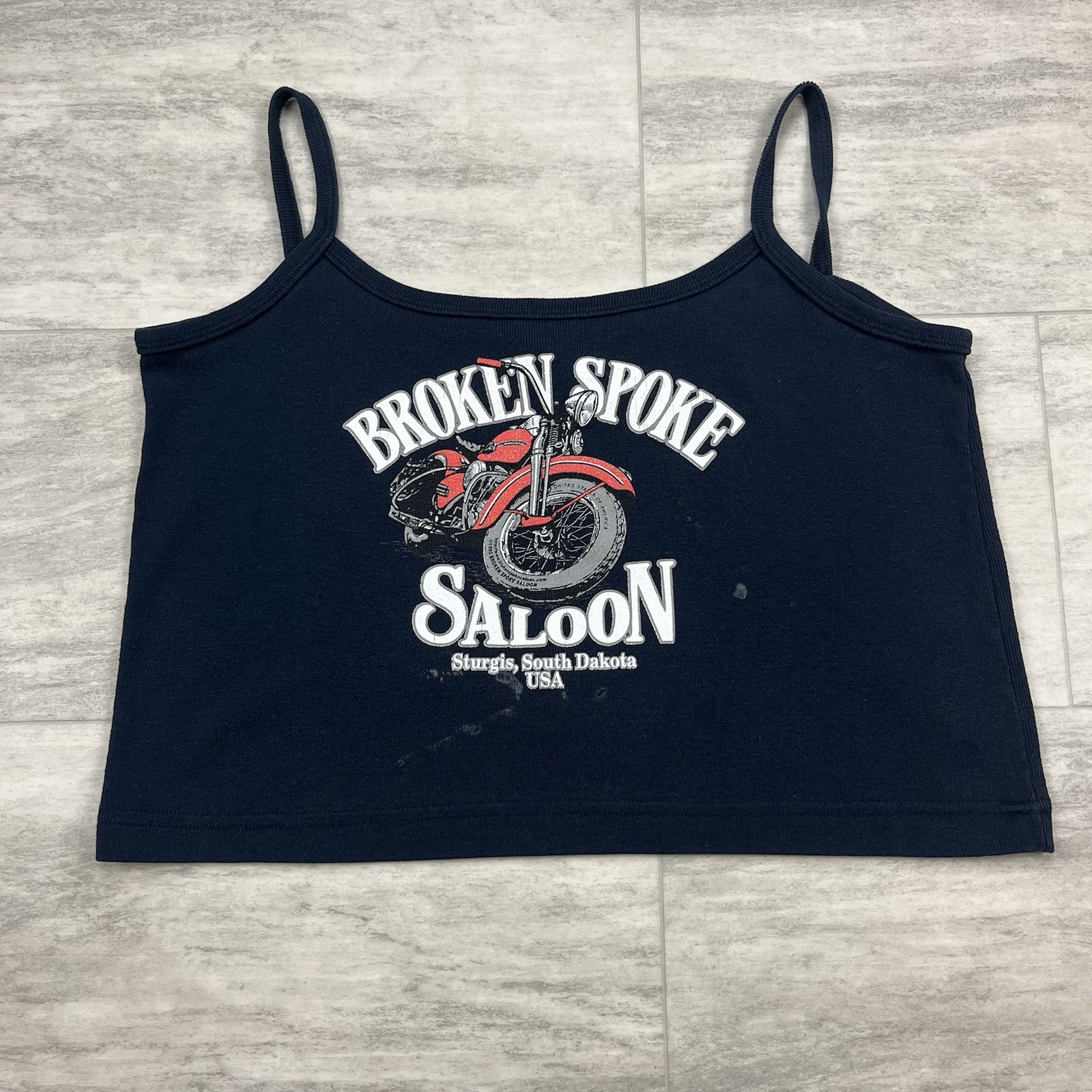 Vintage 90s Broken Spoke Saloon Sturgis Motorcycle Rally Cotton Tank Top Size XL