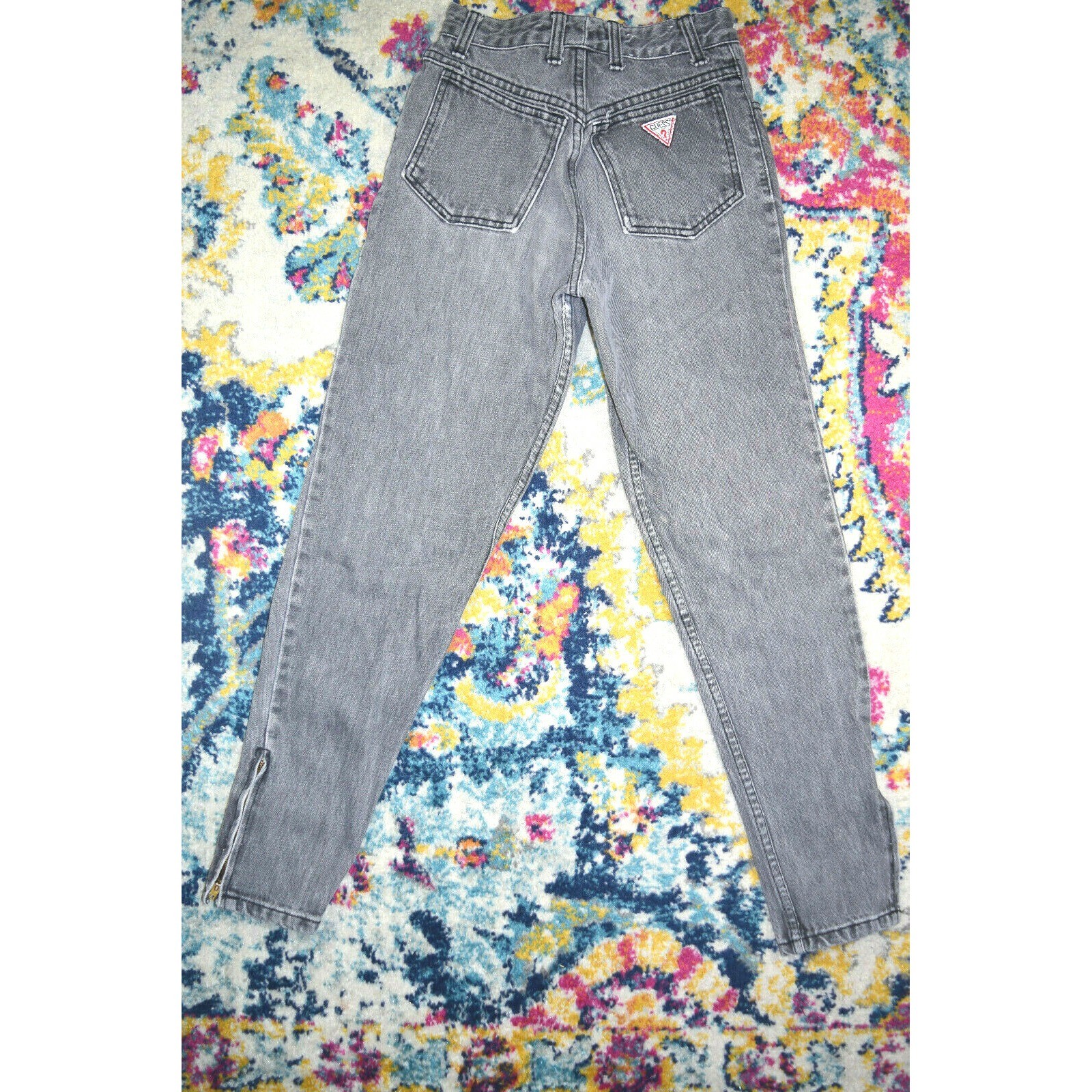 Vintage GUESS Jeans Georges Marciano 24 x 27 80s Gray 3 Zip Marilyn Pant c.1986