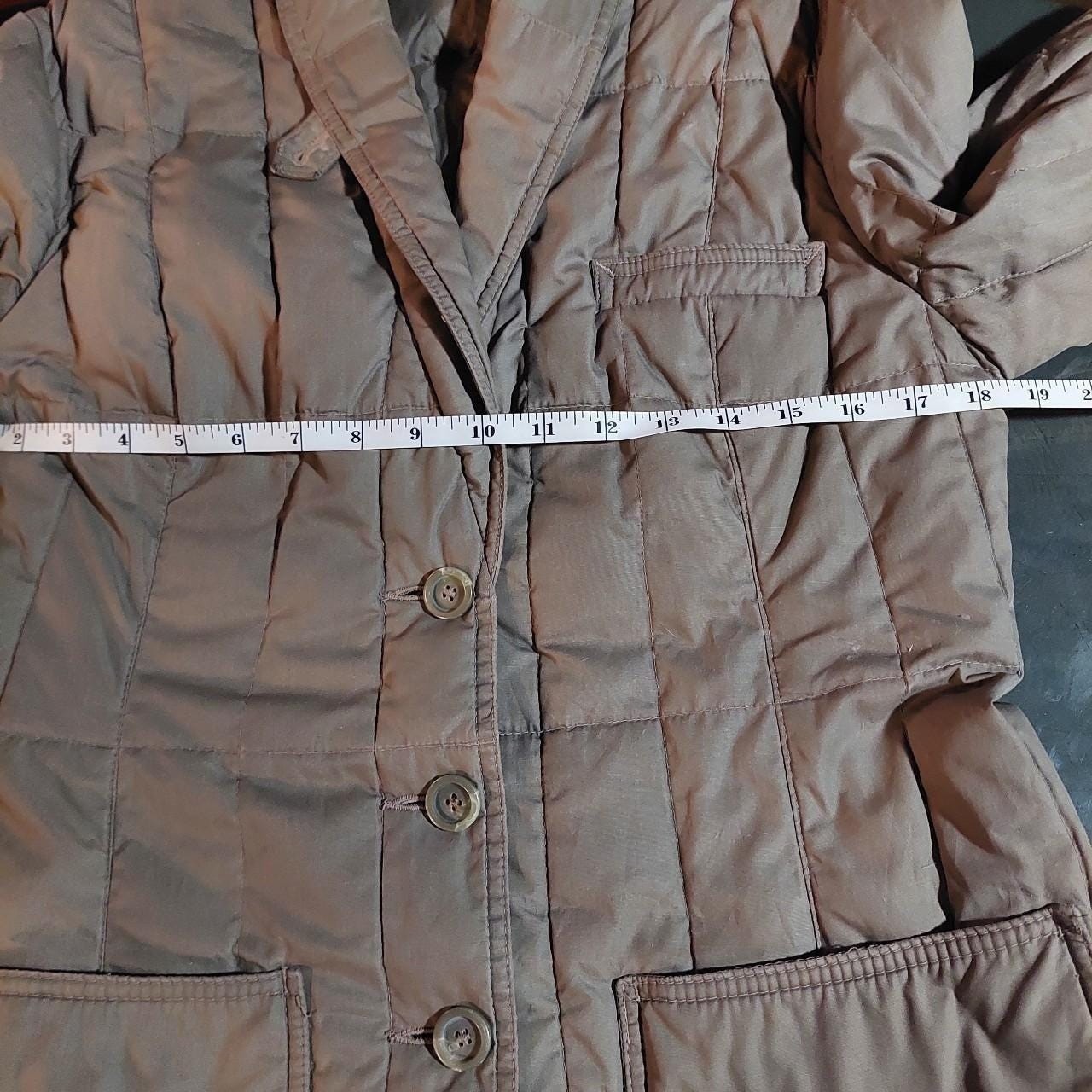 Vintage green down quilted jacket.