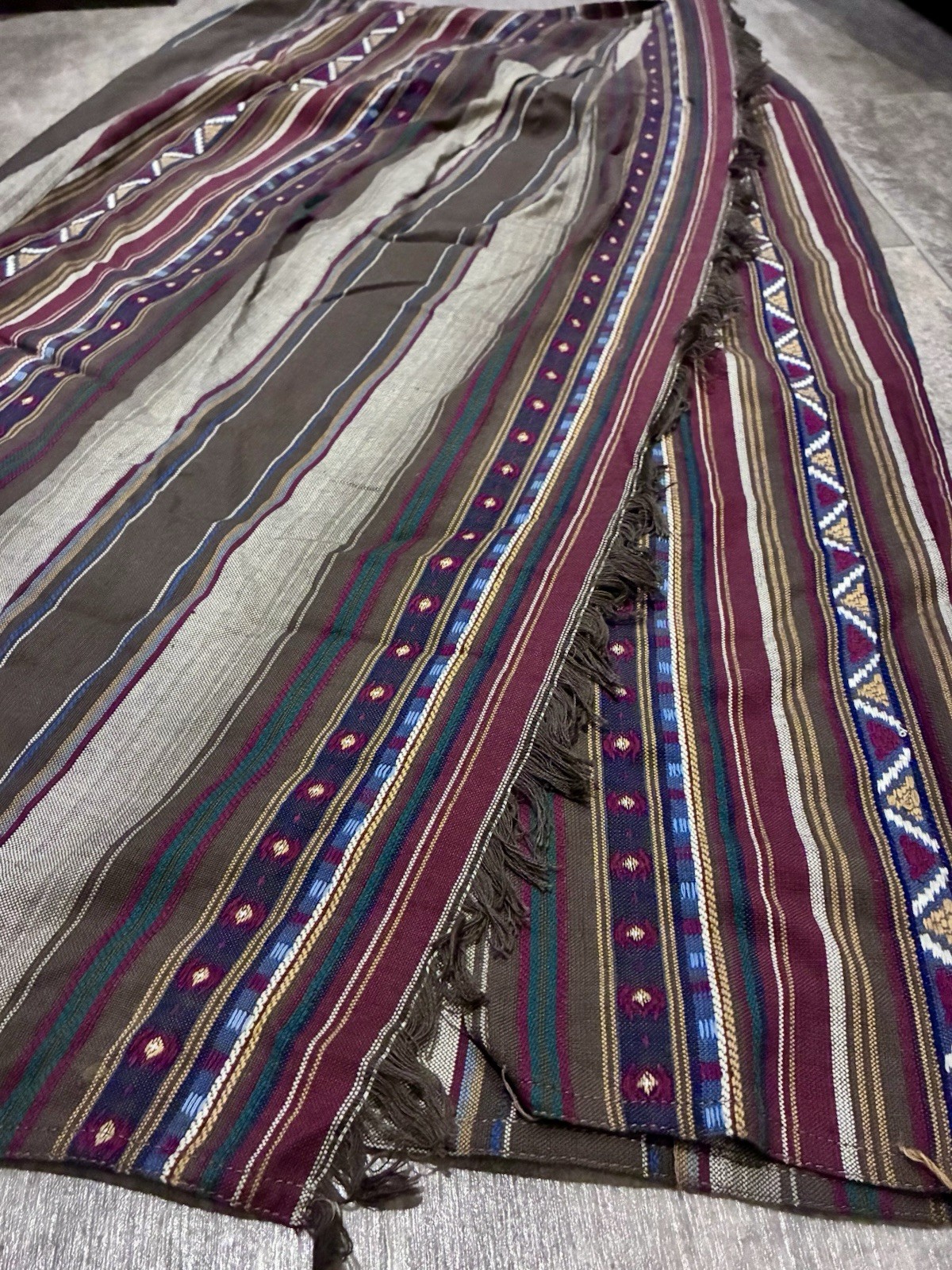 Neutral brown Western Wrap Maxi Skirt small waist 27.5” Boho Festival granola
