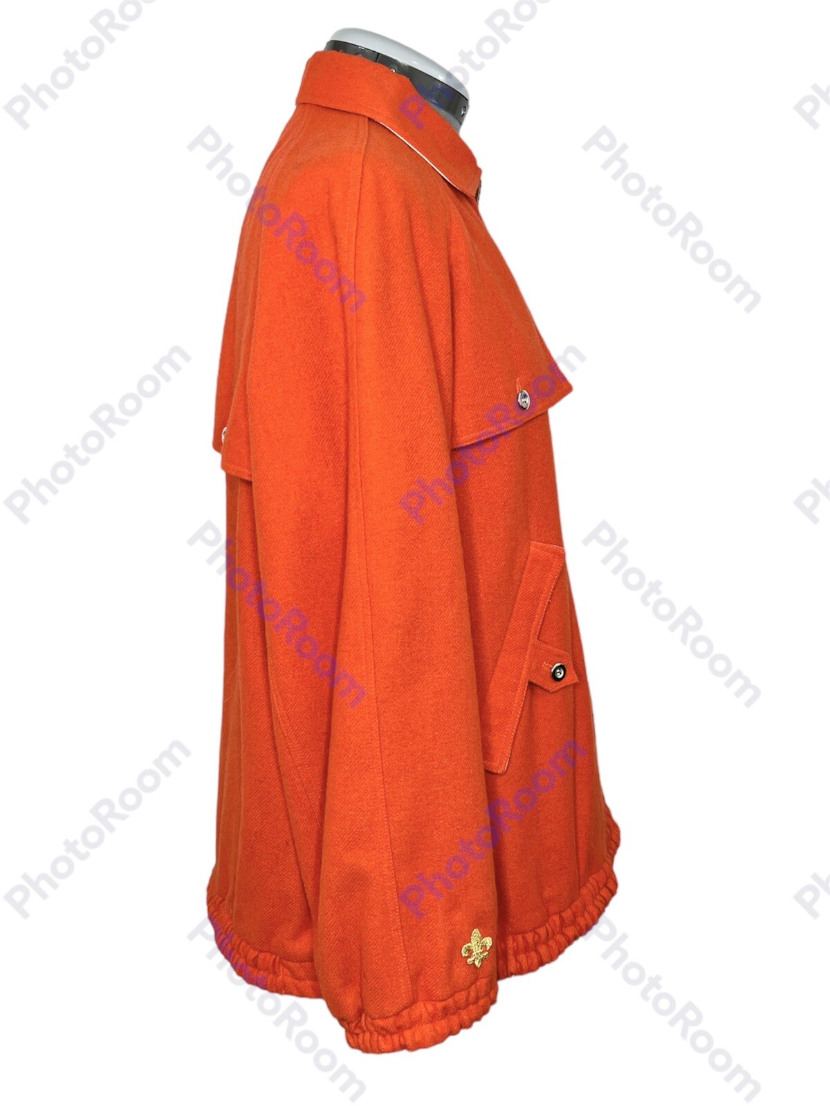 COURREGES Paris Hyperbole Vintage 1970’s Orange Wool Jacket Collared Outerwear