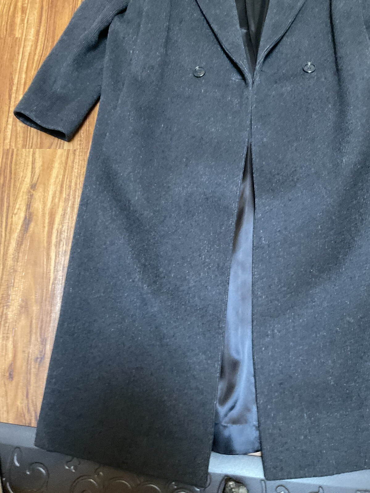 Vintage 80&rsquo;s over coat winter jacket cashmere wool blend Women&rsquo;s Black USA Union