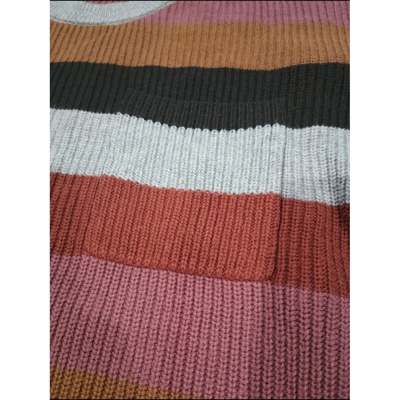 Madewell Thompson Pocket Pullover Sweater Earth Tones Retro XXS Preppy 90s