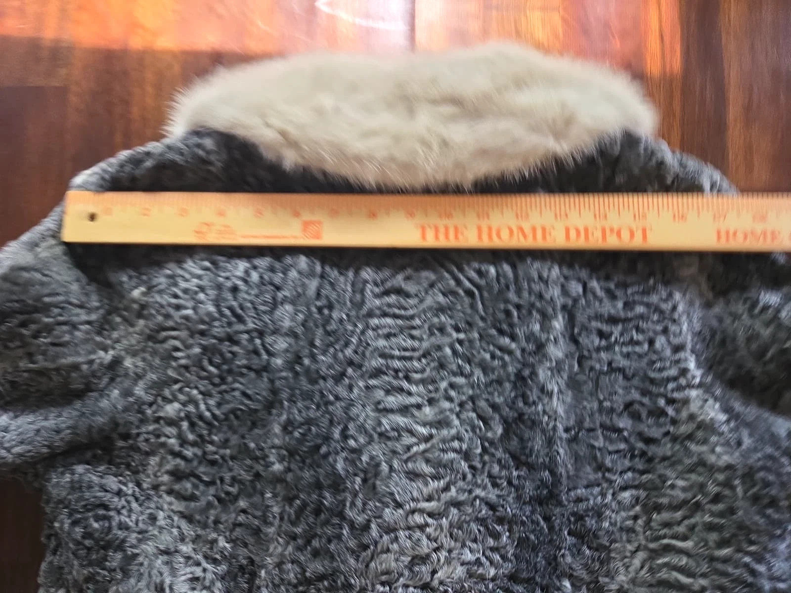 Vintage 1950s Scuby Furs Victoria BC Gray Persian Lamb Coat Cream Mink Shawl 45&Prime;