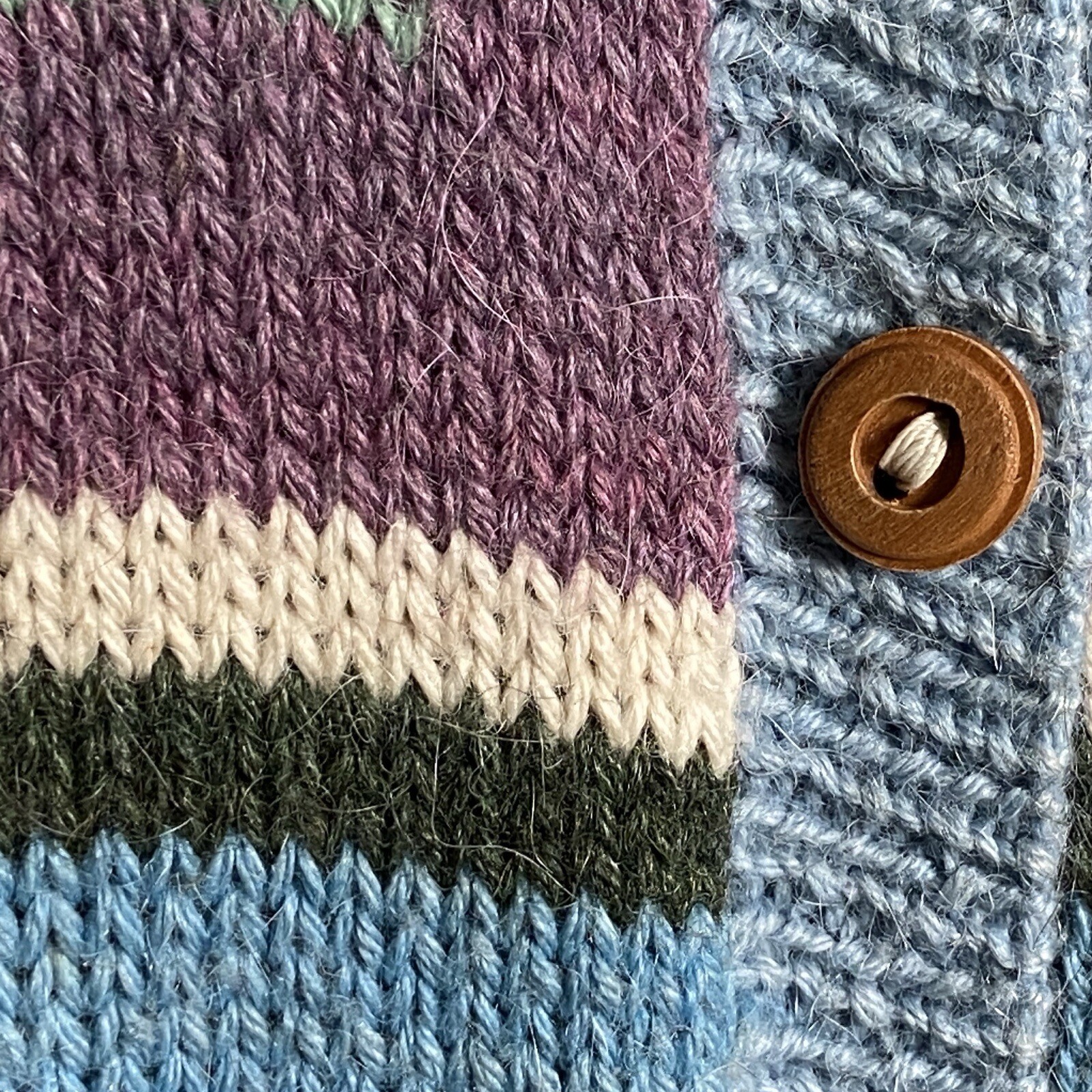 100% Alpaca Wool $250 Vintage Peruvian Cardigan Handmade by Yana, SZ L/XL, EUC