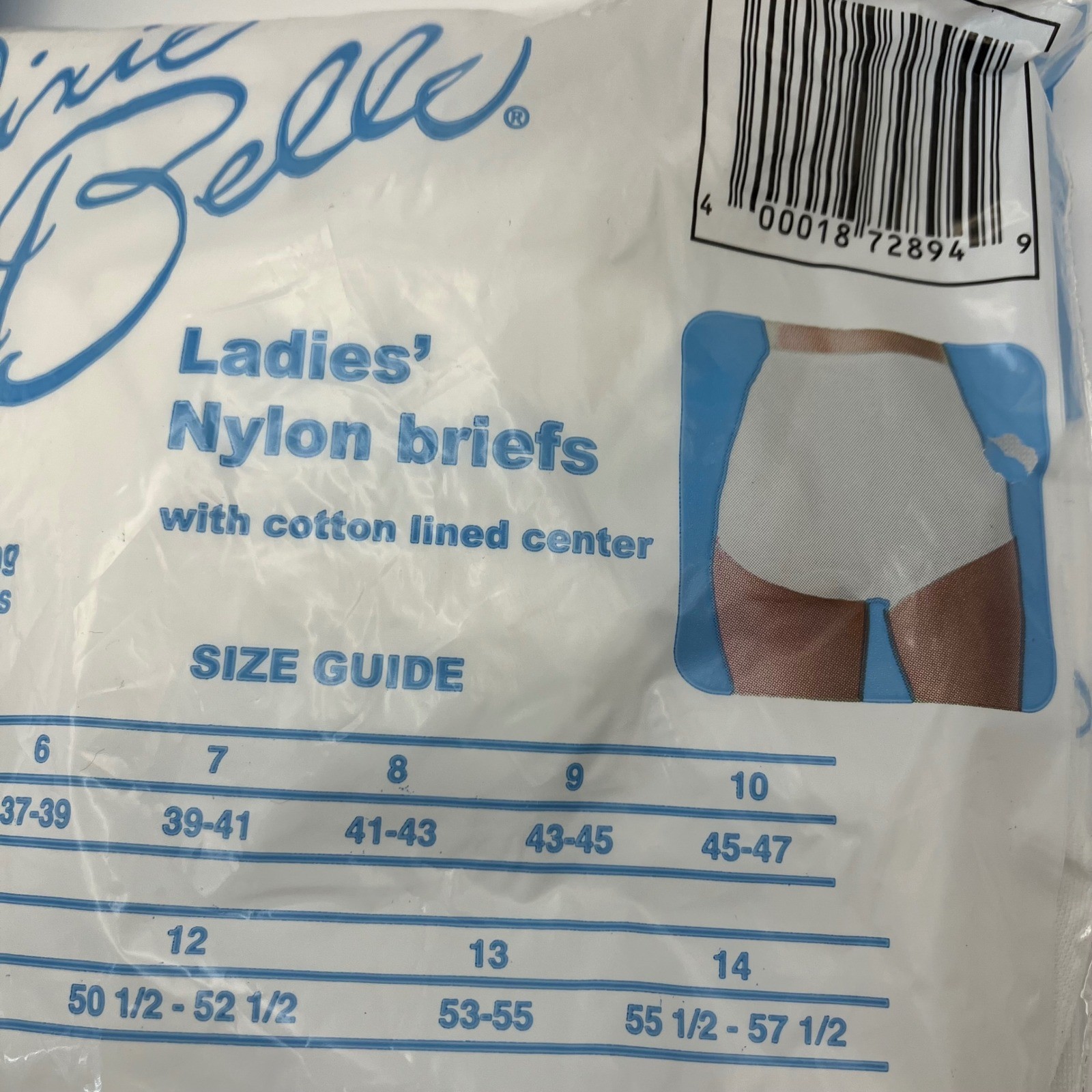 Dixie Belle Ladies Nylon Briefs Size 13 100% Nylon 2 Pairs Per Package (2 pkgs)