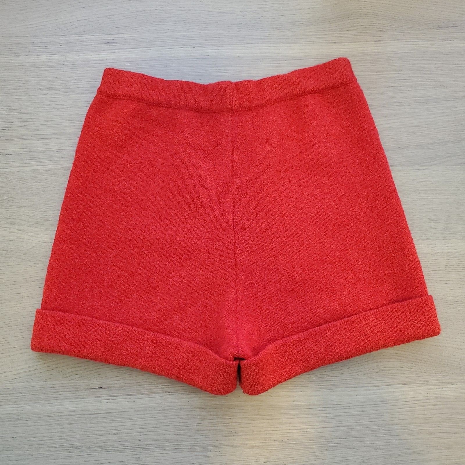 Vintage 60s Full Fashioned Red Wool Knit Shorts