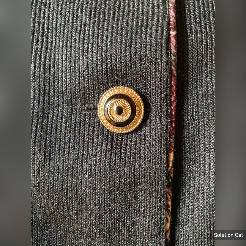 Jeffrey & Dara Knit Sweater Jacket Women’s 6 Trimmed Gold Buttons Vintage
