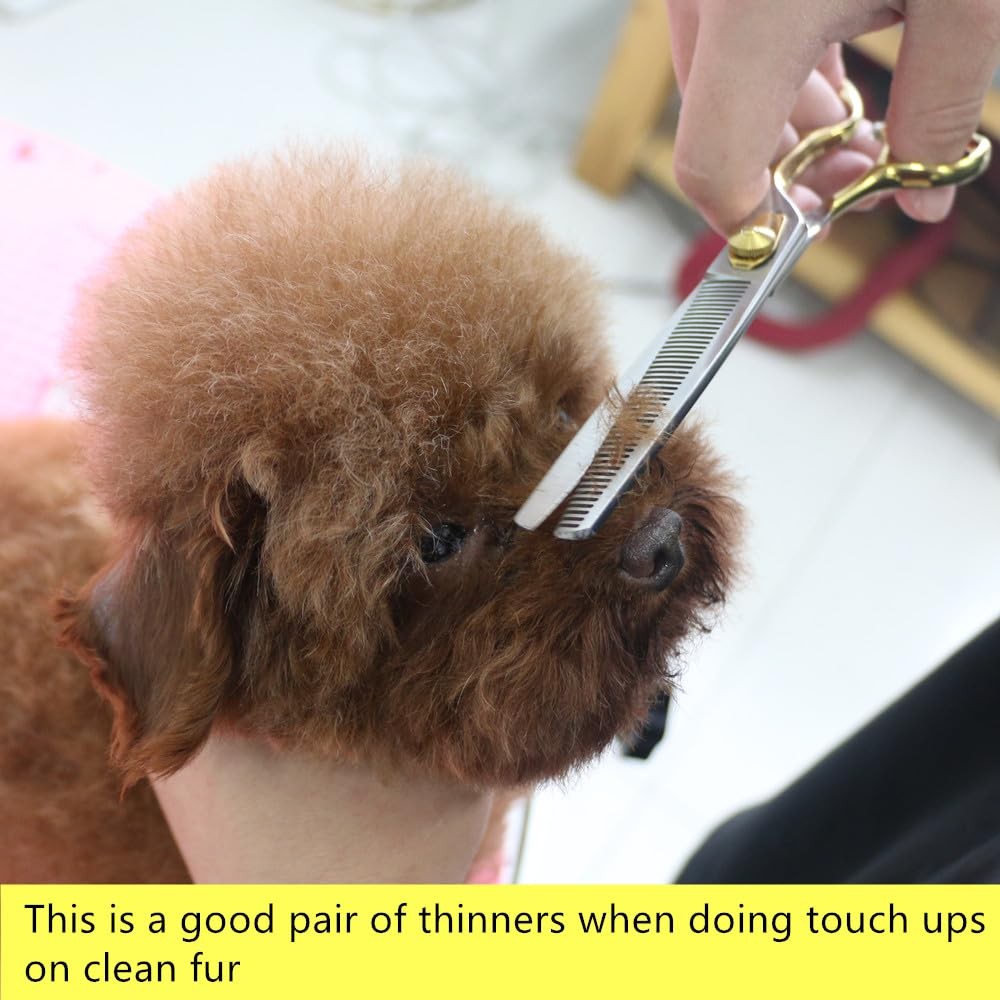 HASHIMOTO Thinning Shears for Dogs, Dog Thinning Shears for Grooming, 46 Teeth,