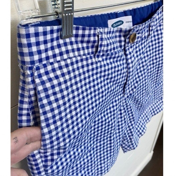 Old Navy Blue & White Patriotic Everyday Gingham Shorts – 6 EUC