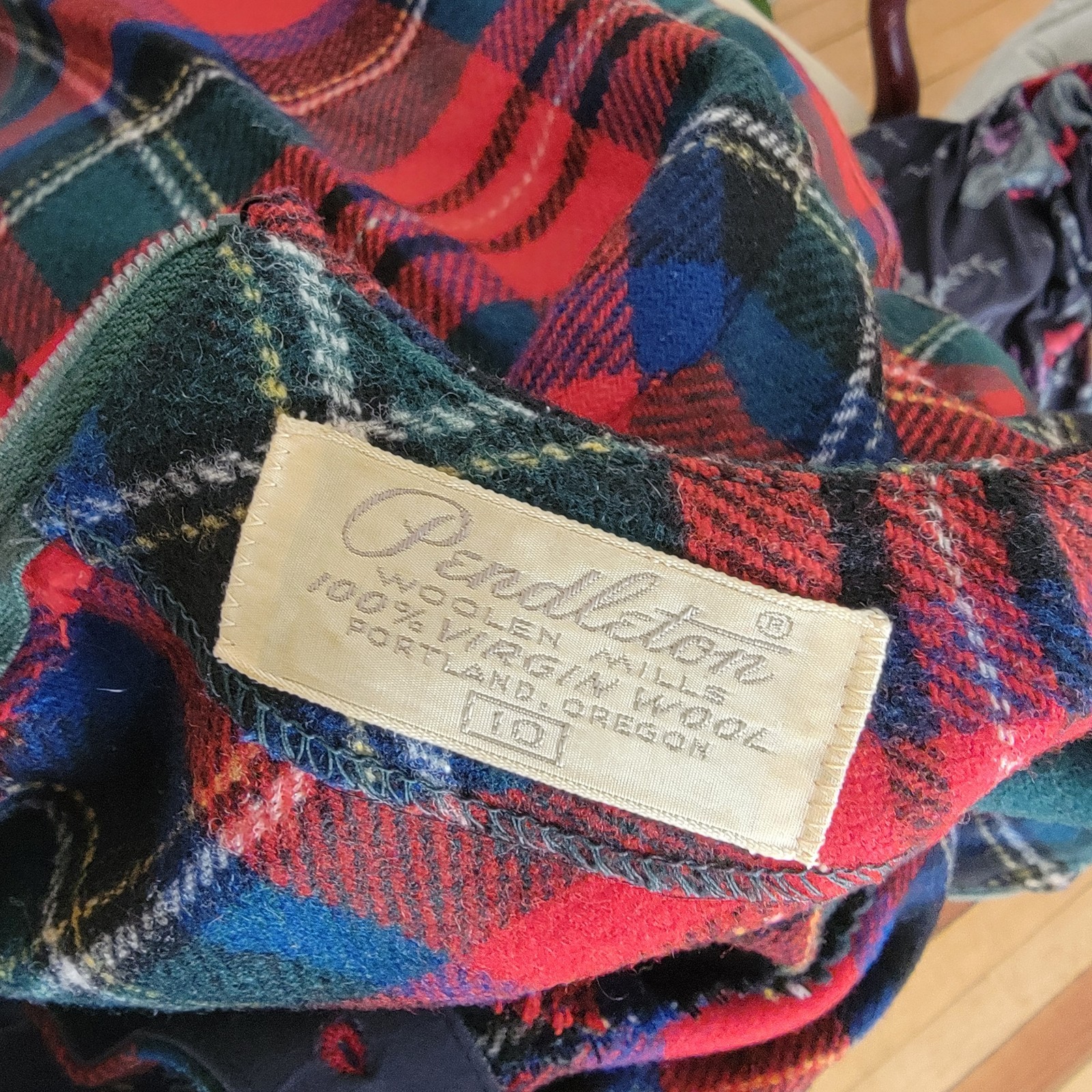 Vintage Pendleton Wool Red Plaid Wiggle Belted Dress 1950s 1960s Small USA