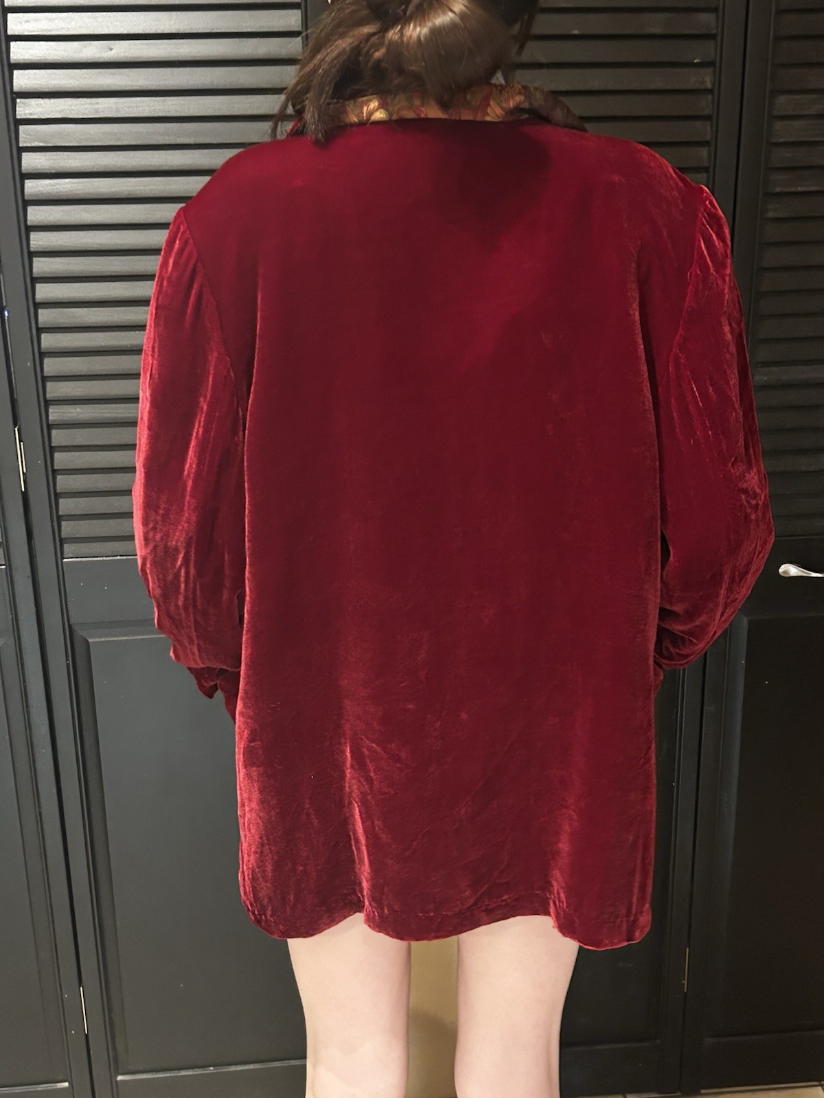 Vintage April Cornell Trading Reversible Red Velvetine/Brocade Blazer Size S