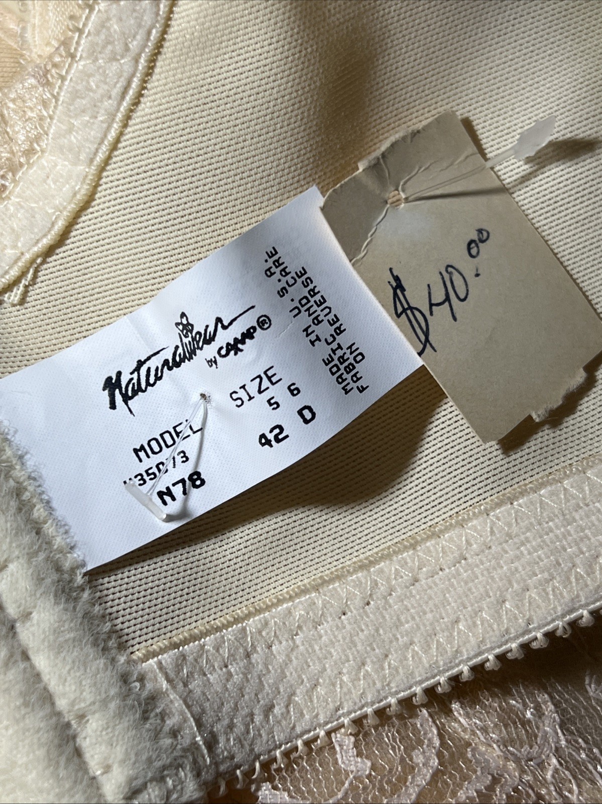 2 PACK – NEW Camp N78 Post Mastectomy Bra BEIGE – MADE IN THE USA Size 42D