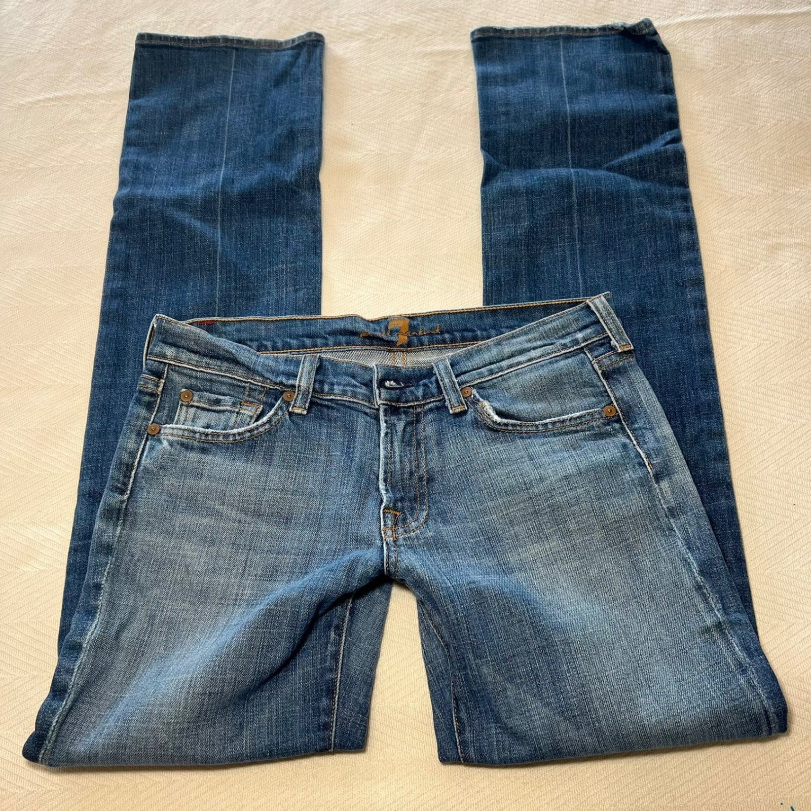 7 For All Mankind Vintage 2000s Y2K Jeans 7.5&Prime; Low Rise Slim Bootcut Size 29