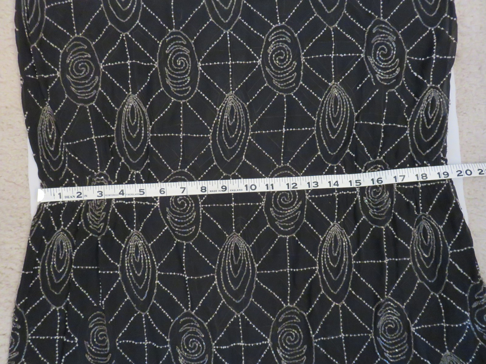 UNBRANDED Beaded Flapper Dress Sheer BLACK Vintage Antique 1920&rsquo;s