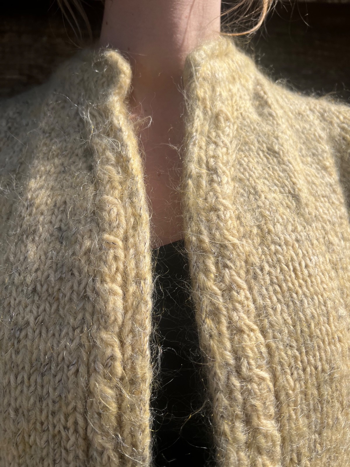 Vintage hand knitted opera/swing coat with bell sleeves, approximately medium