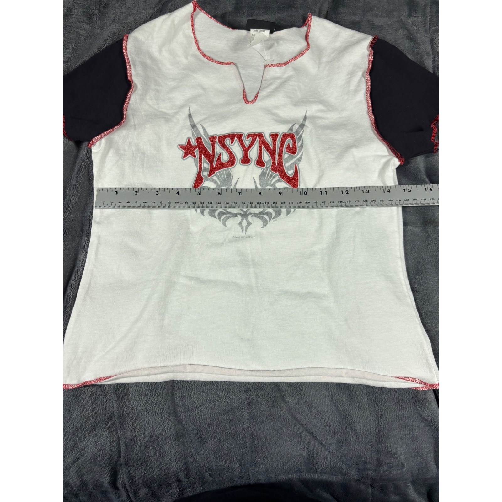 Vintage 2001 NSYNC Georgiana Graphic Tee White Black Red Contrast Stitch Large