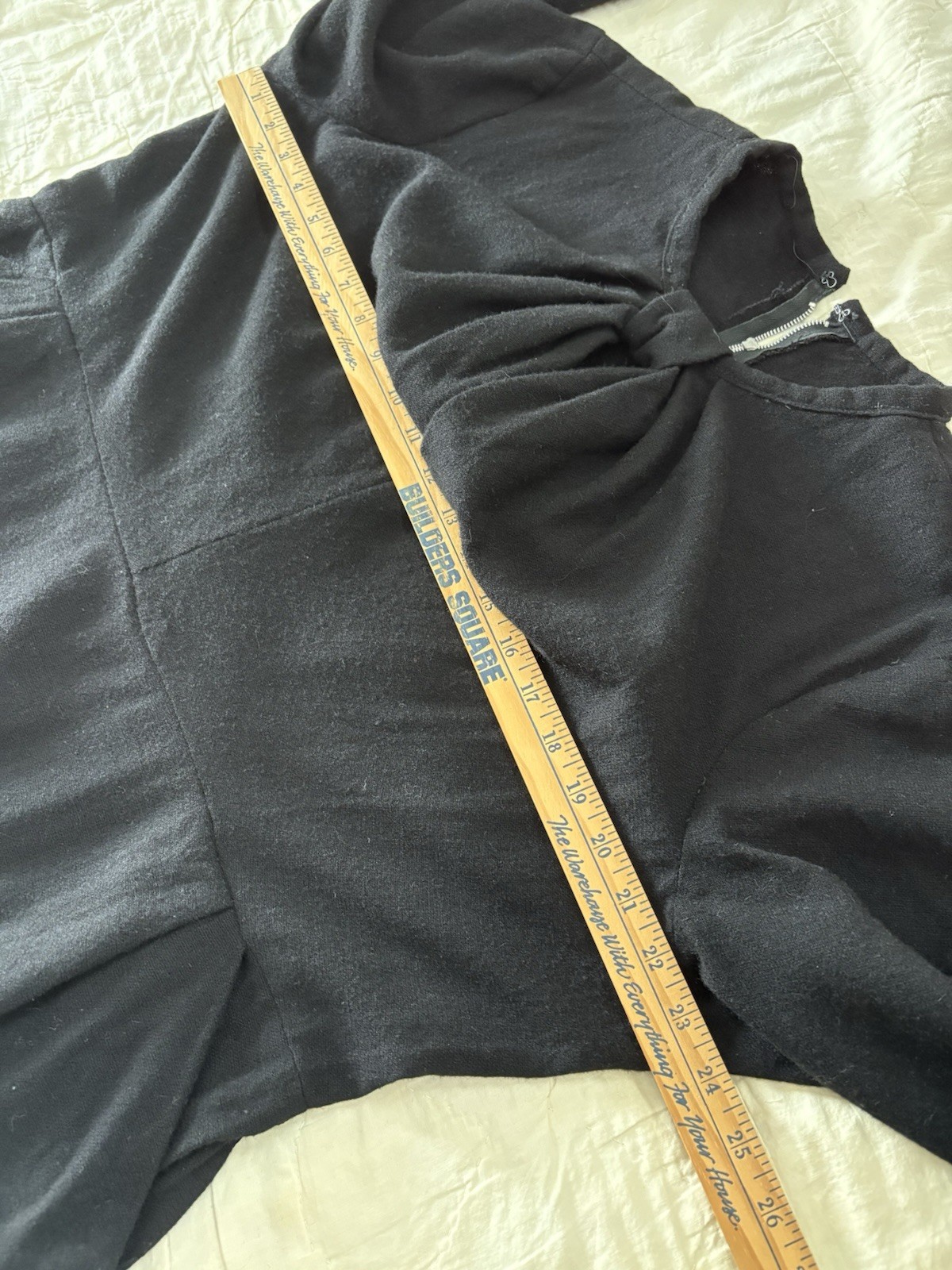 1940s Handmade (?) Vintage Black Formal Cocktail Plus Size Wool Dress Size 18/20