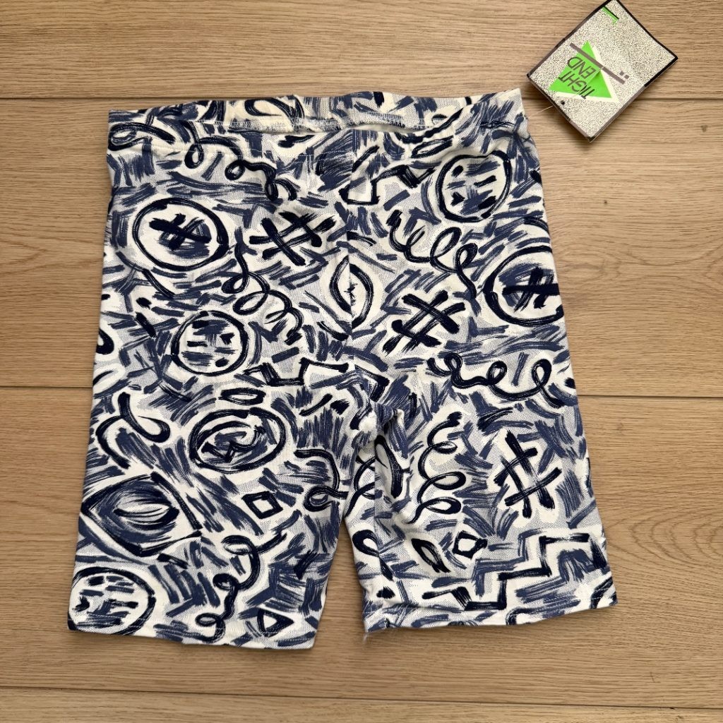 Vtg 90s Tight End Bike Shorts Large Blue White Abstract Print NWT Deadstock USA
