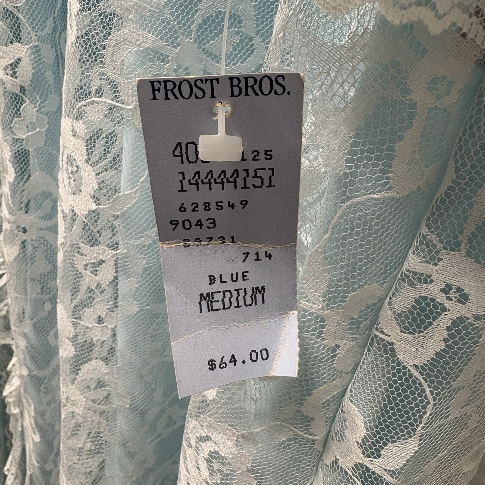 Vintage Odette Barsa Peignoir Robe Gown Powder Blue Lace Overlay Medium NWT
