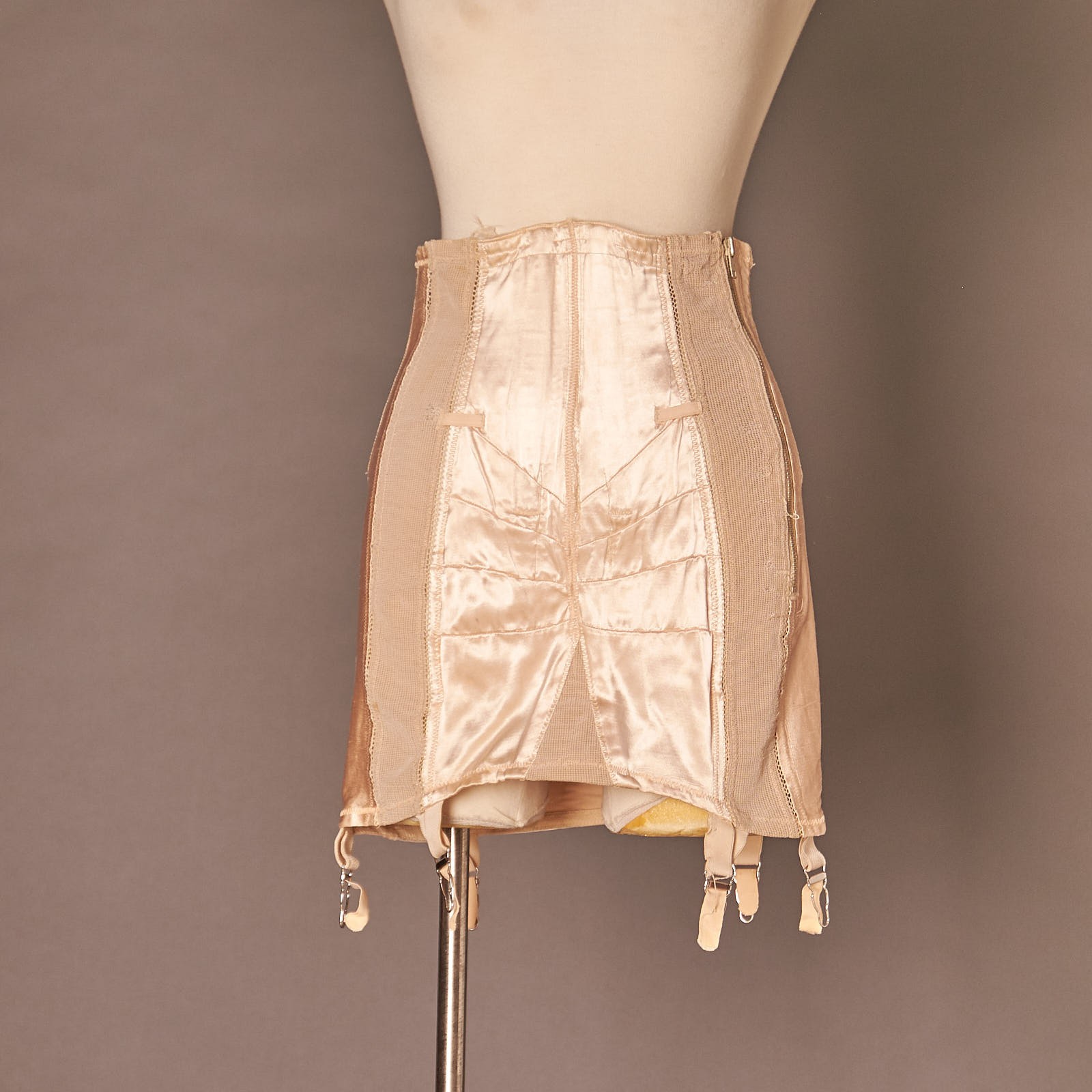 1940s Pink Corset Girdle with 6 Garters Pin Up Retro Lingerie