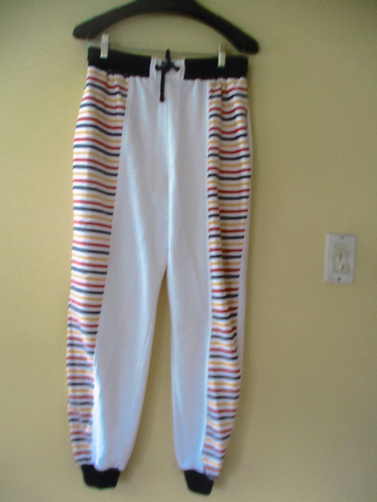 MONDI SPORTS J OGGER PANTS WHITE MULTICOLOR COTTON BLND SIZE 42 EU VINTAGE