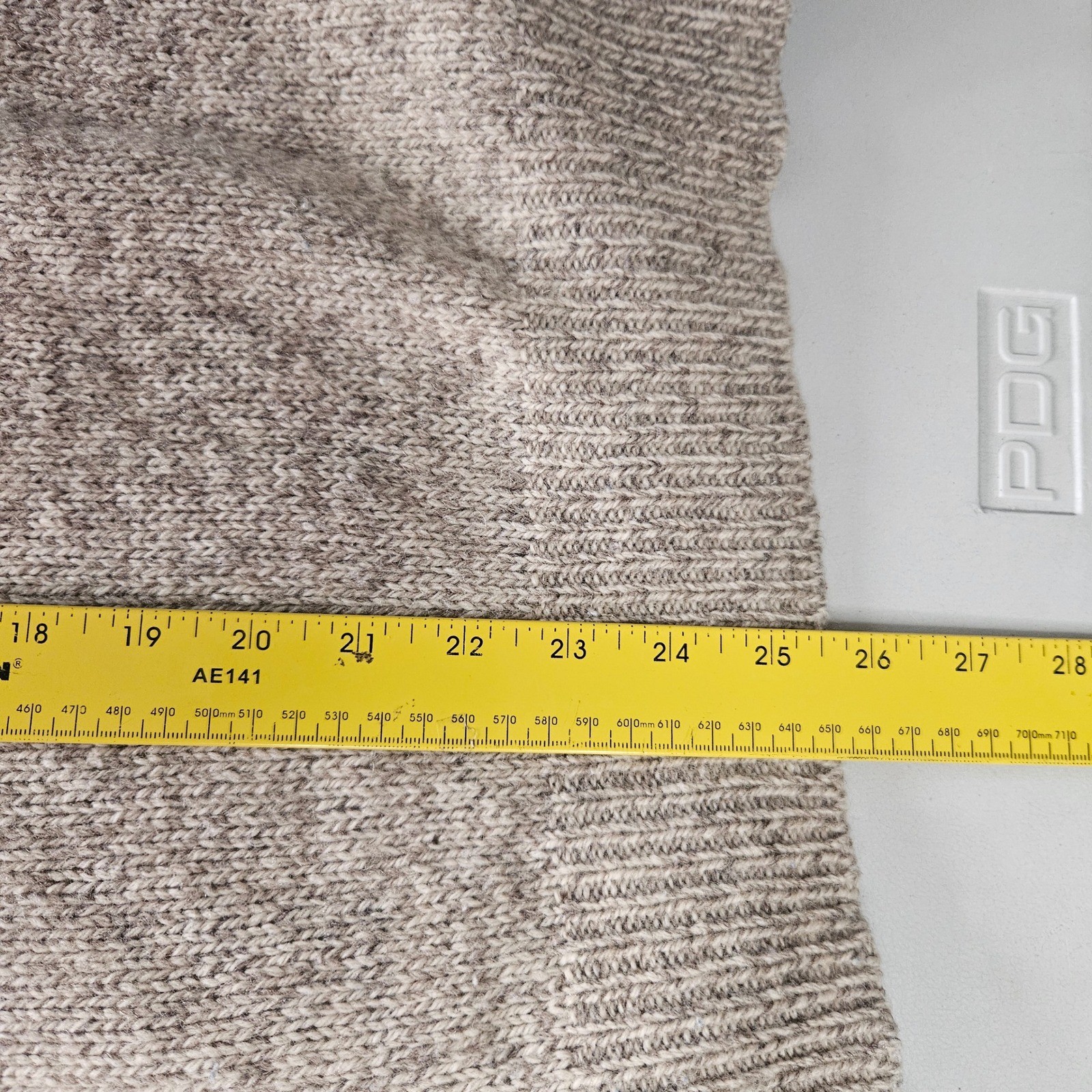 LL Bean Vintage Wool Shawl Collar Sweater Womens XL Oatmeal Tan USA 4669