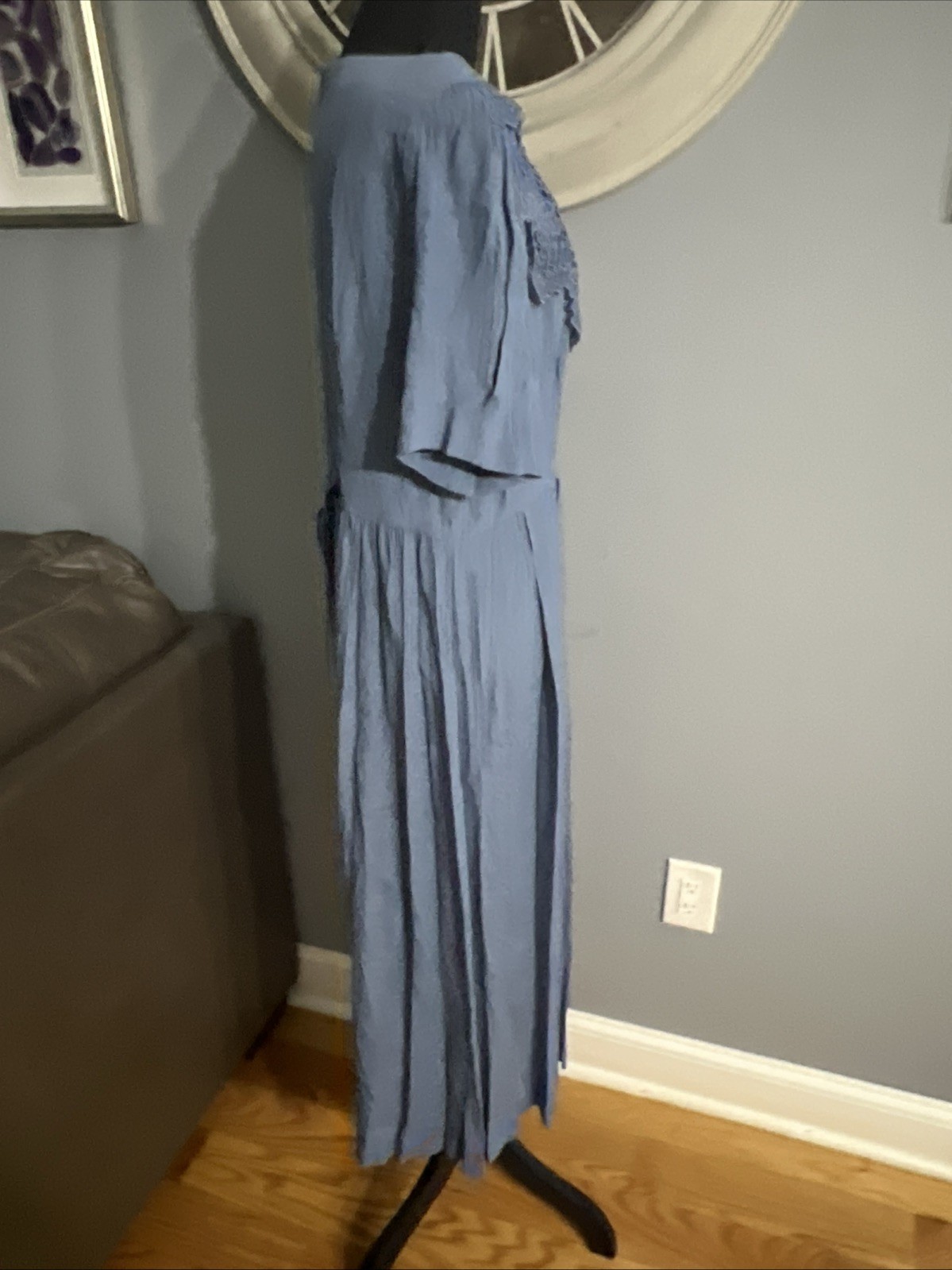Karin Stevens ︱Light Blue Dress ︱ Embroidery Collar︱Size 14︱NWT︱Vintage︱1990&rsquo;s