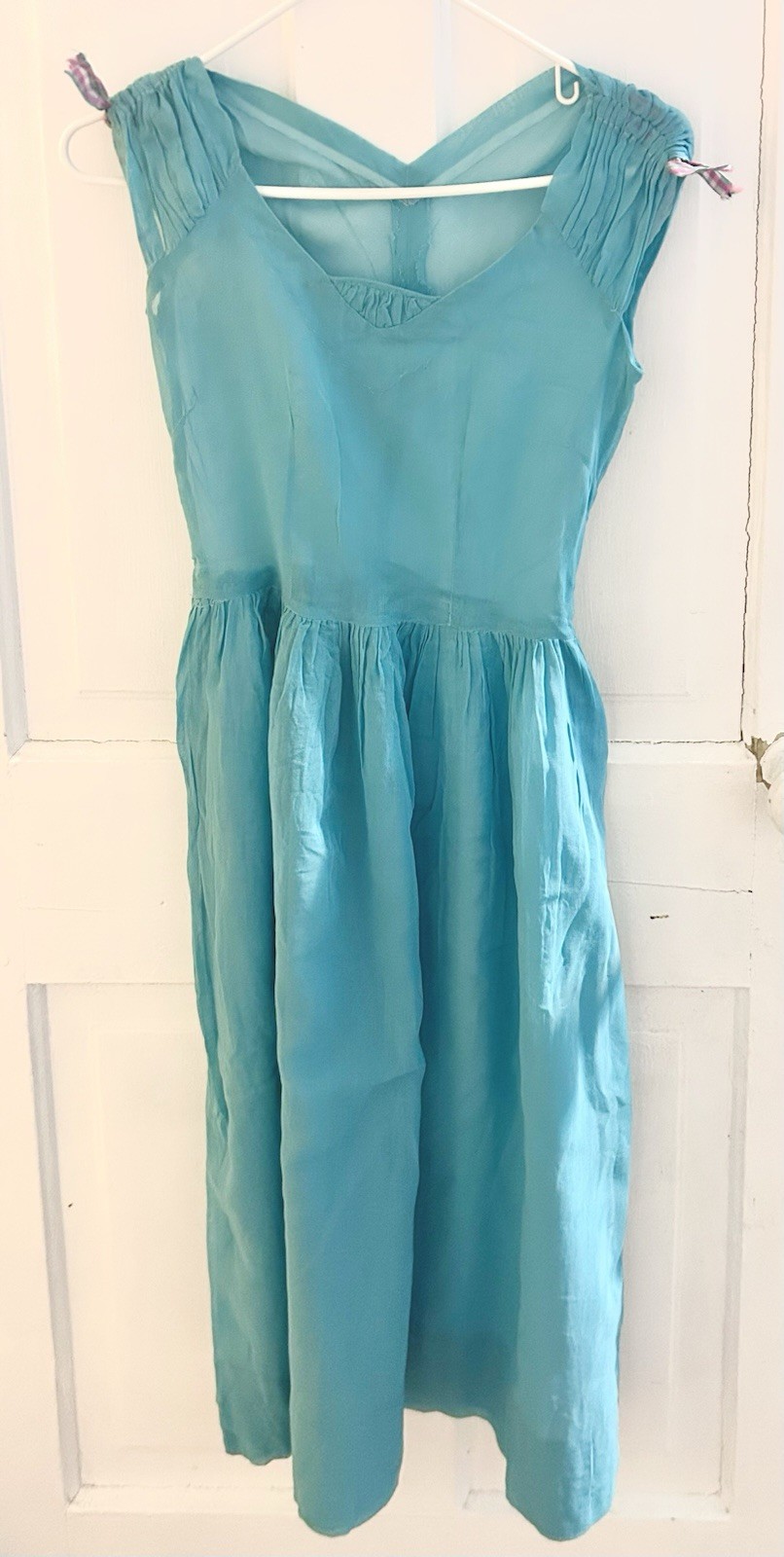 1950-1960 Handmade Blue Chiffon Princess Dress