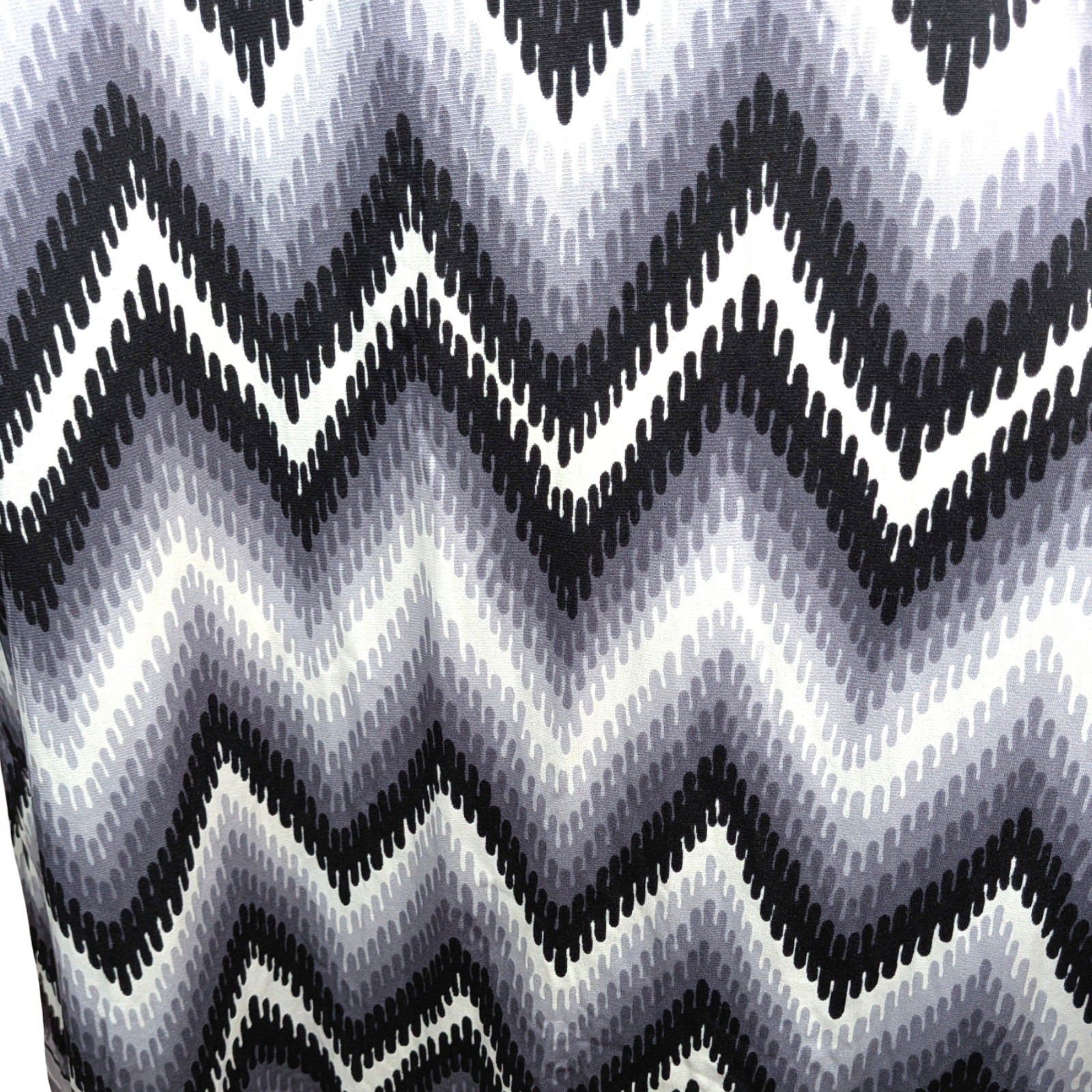 Vtg 70s Emilio Borghese Black Gray Chevron Zig Zag Mod Maxi Dress SZ 1X