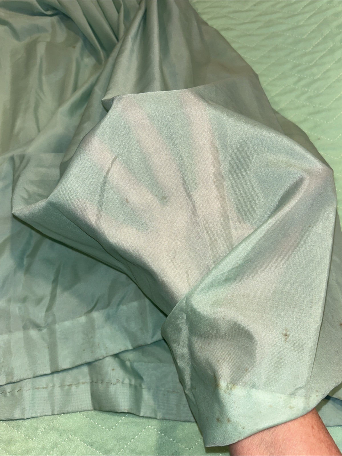 Vtg Women&rsquo;s 50s Sleeveless Seafoam Green Belted Party Dress Chiffon Pleats Sz 12