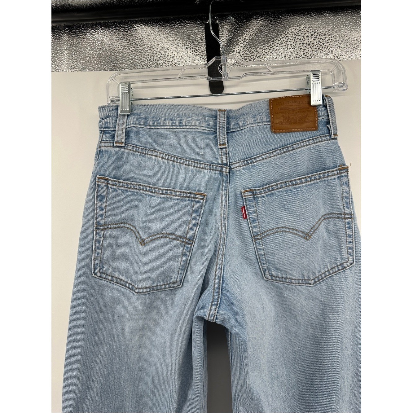 Levi&rsquo;s Premium Baggy Dad Y2K Streetwear Skater Retro Light Blue Jeans Sz25