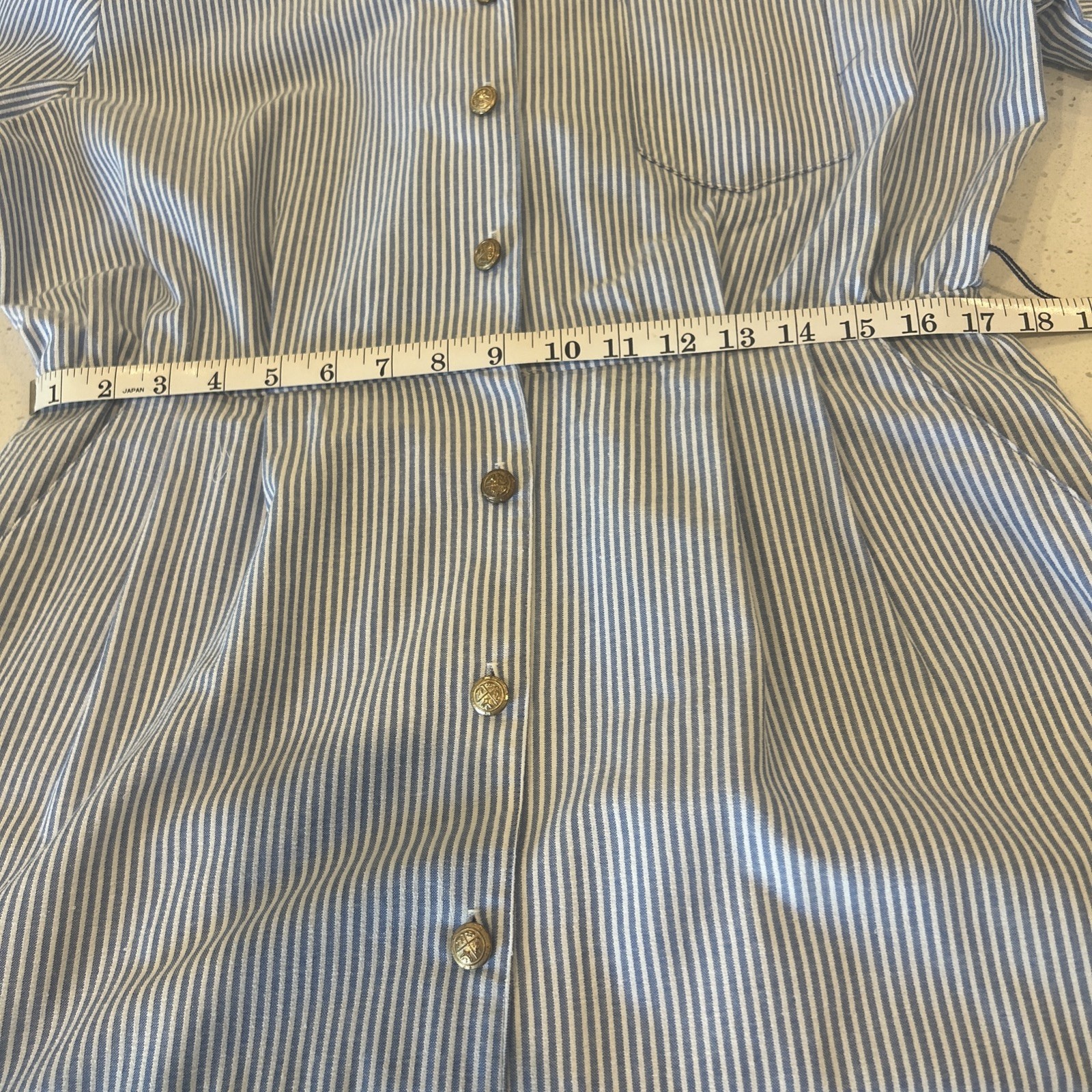 Vintage Striped Seersucker Buttondown Dress with Belt