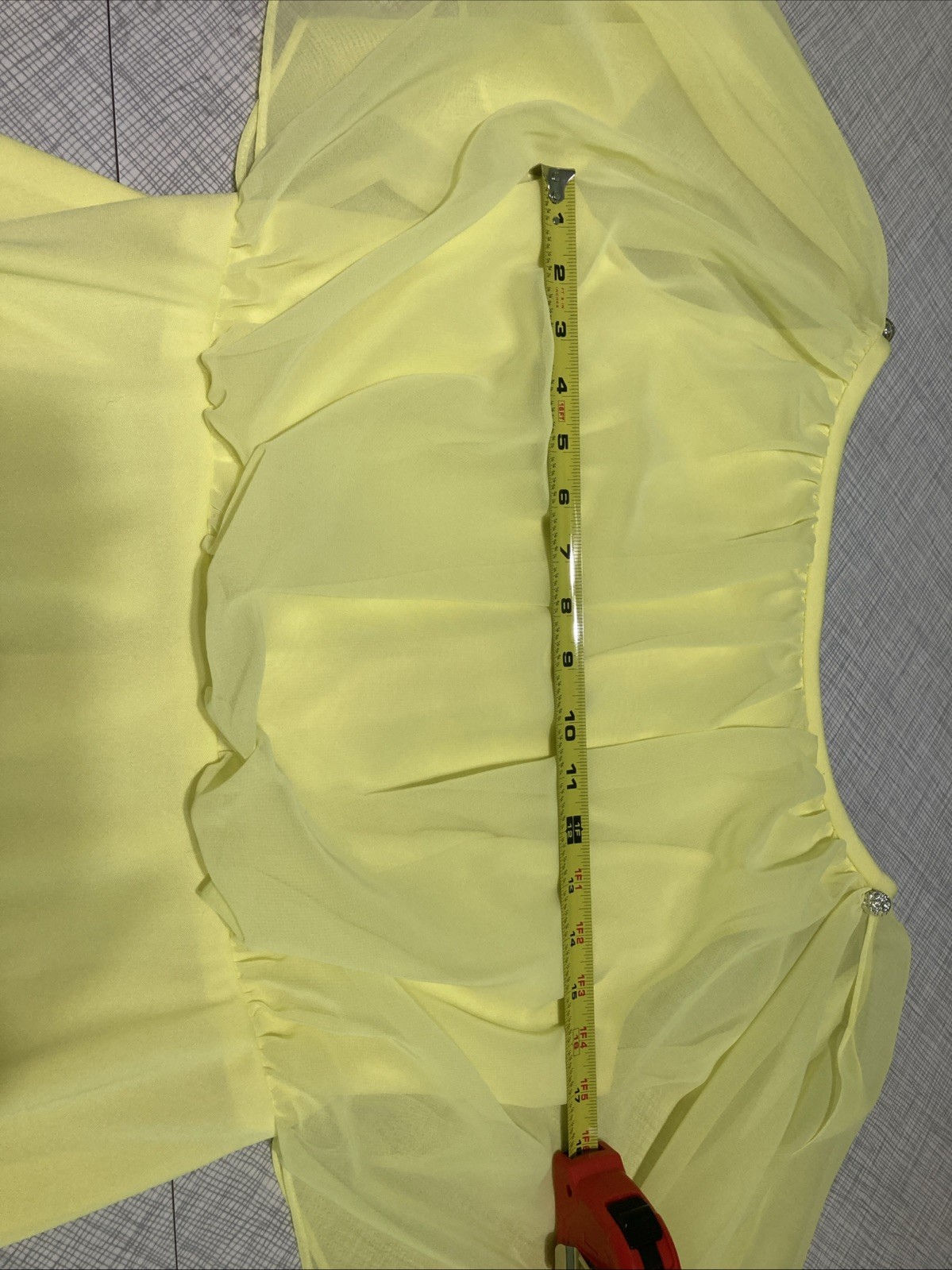 Vtg 70s Grecian Disco Maxi Dress Neon Yellow Chartreuse Chiffon Overlay Gown XS