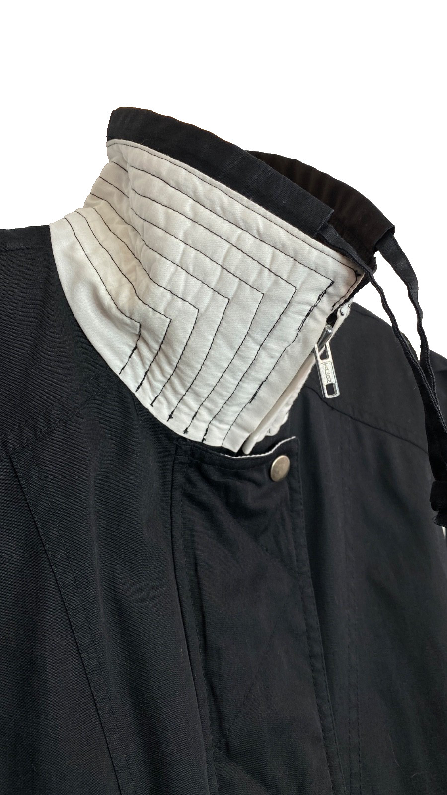 Vintage 1980s black jacket M white plaid NY GIRL shoulder pads cotton blend