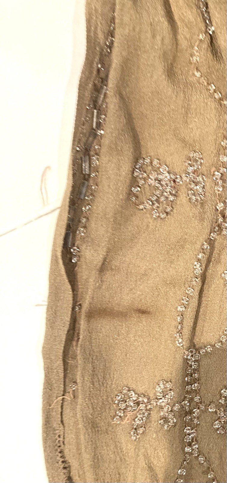 Vintage 1920s silk beaded flapper dress as is B 38