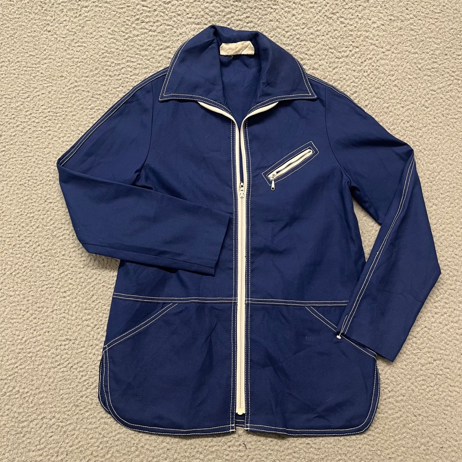 White Stag Jacket Womens S Blue 70&rsquo;s Full Zip Mechanic Work Wear Made In USA