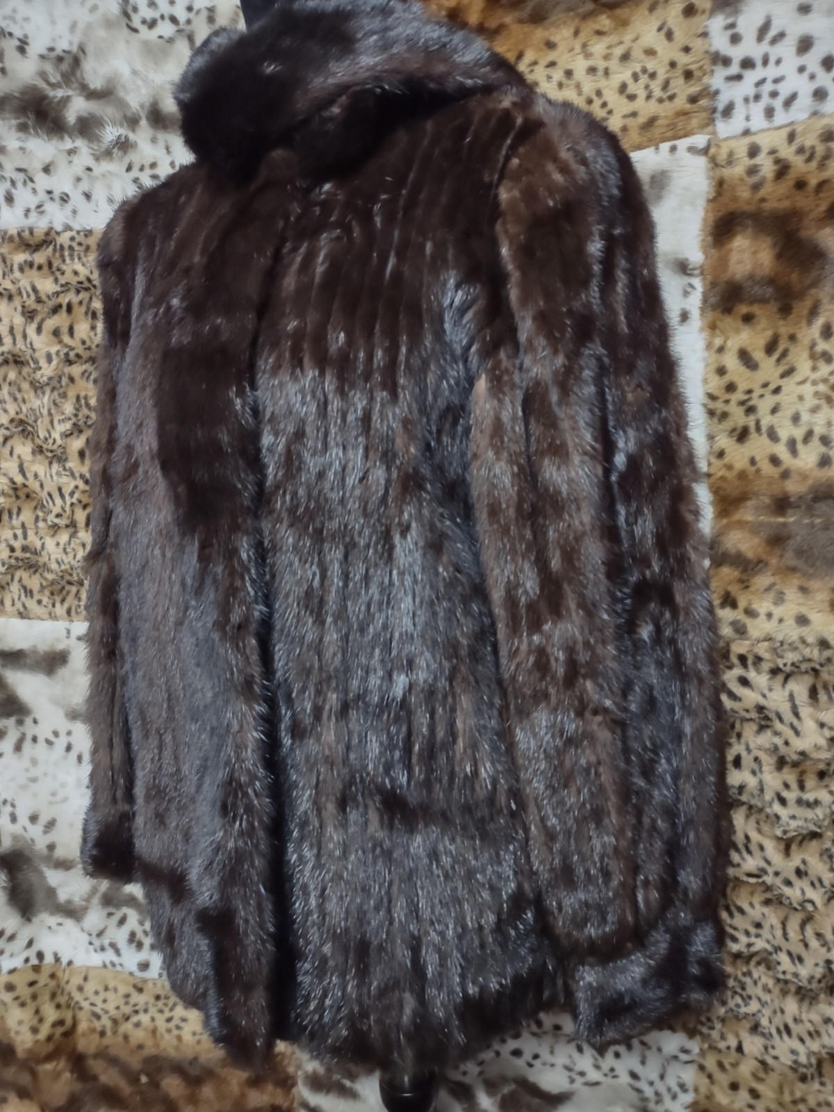 MCM Mink Jacket Custom Made 38&Prime; Chest Alaska Velvet Pockets Scarf 23&Prime; Length