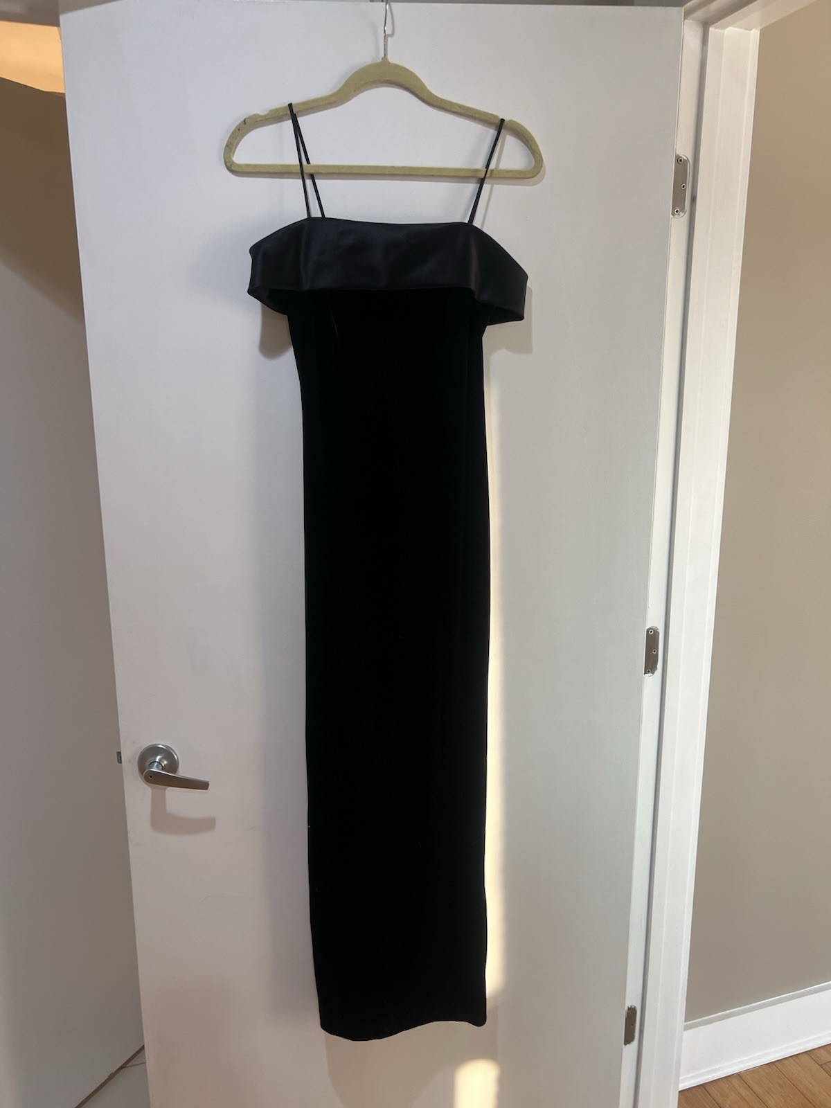 Vintage Alex Evenings Black Dress Velvet and Satin Size 6 NWT