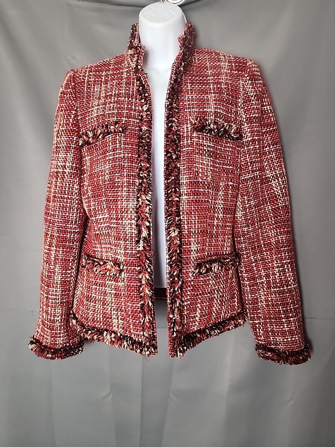 VINTAGE Rafaella Tinsel Tweed Blazer Shoulder Pads Size 8 w Pockets EUC Priority
