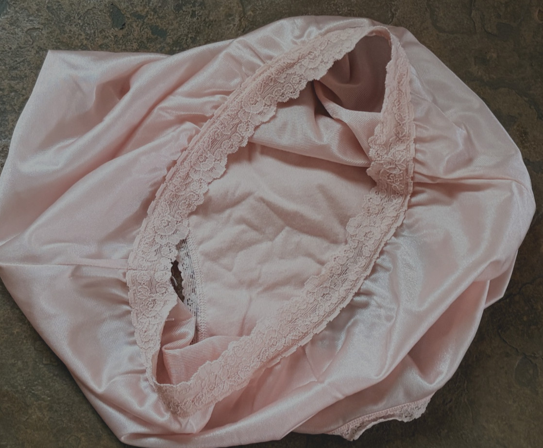 COTILLION 5/Small Dusty PINK Silky Shiny SATIN All Nylon Brief Panty NEW VTG