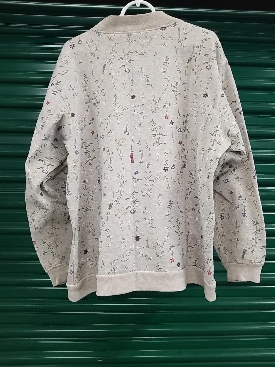Womans Vintage Blair Gray Herb Wildflowers Floral Sweater XlG