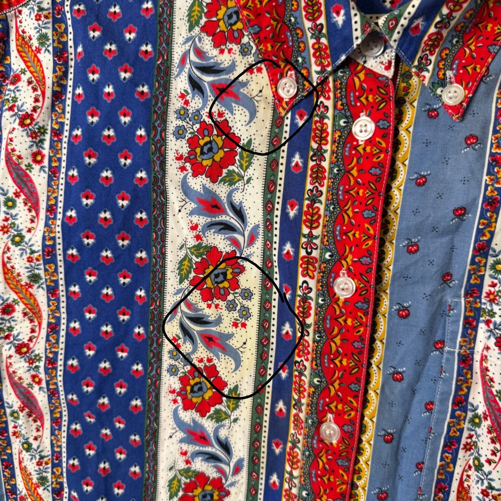 Vintage 90s Floral Patchwork Boxy Shirt Size 20 Novelty Cotton Western Eclectic